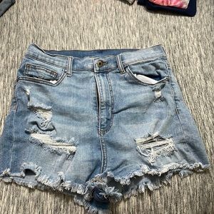 Ripped denim shorts